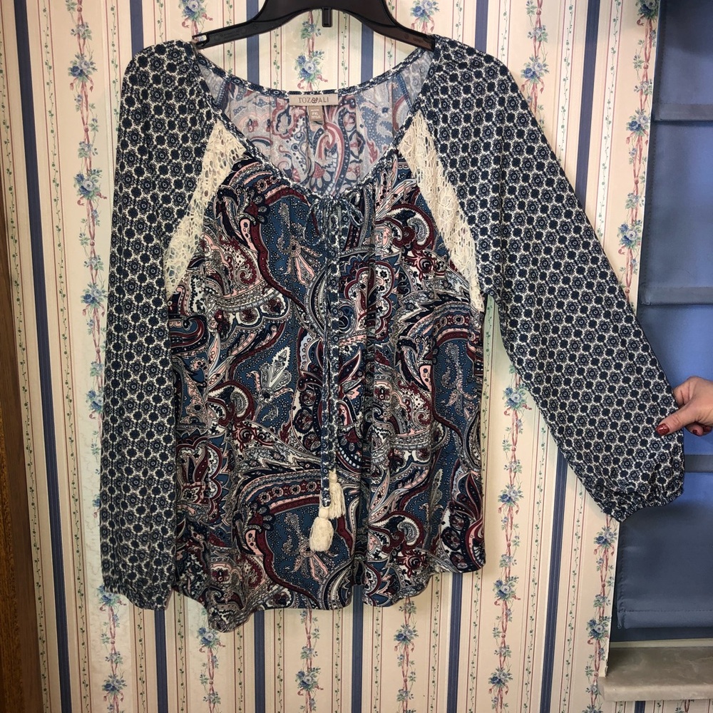 Roz & Ali paisley print long sleeve shirt